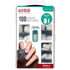 Unhas Kiss Ny Naturais Quad Curto 100Ps14Br