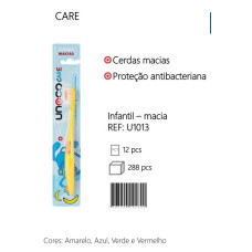 Escova Dental Infantil Antibacteriana Cerdas Macias Care C/ 12 Unidades Unoco