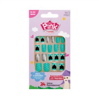 Unhas Infantil Pink Pop Princess Sticker Nails Fpbg02