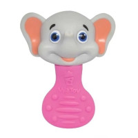 Mordedor E Chocalho Elefante Rosa