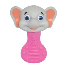 Mordedor E Chocalho Elefante Rosa