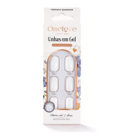 Unhas Autocolantes Gloss Cream White OL-0399 